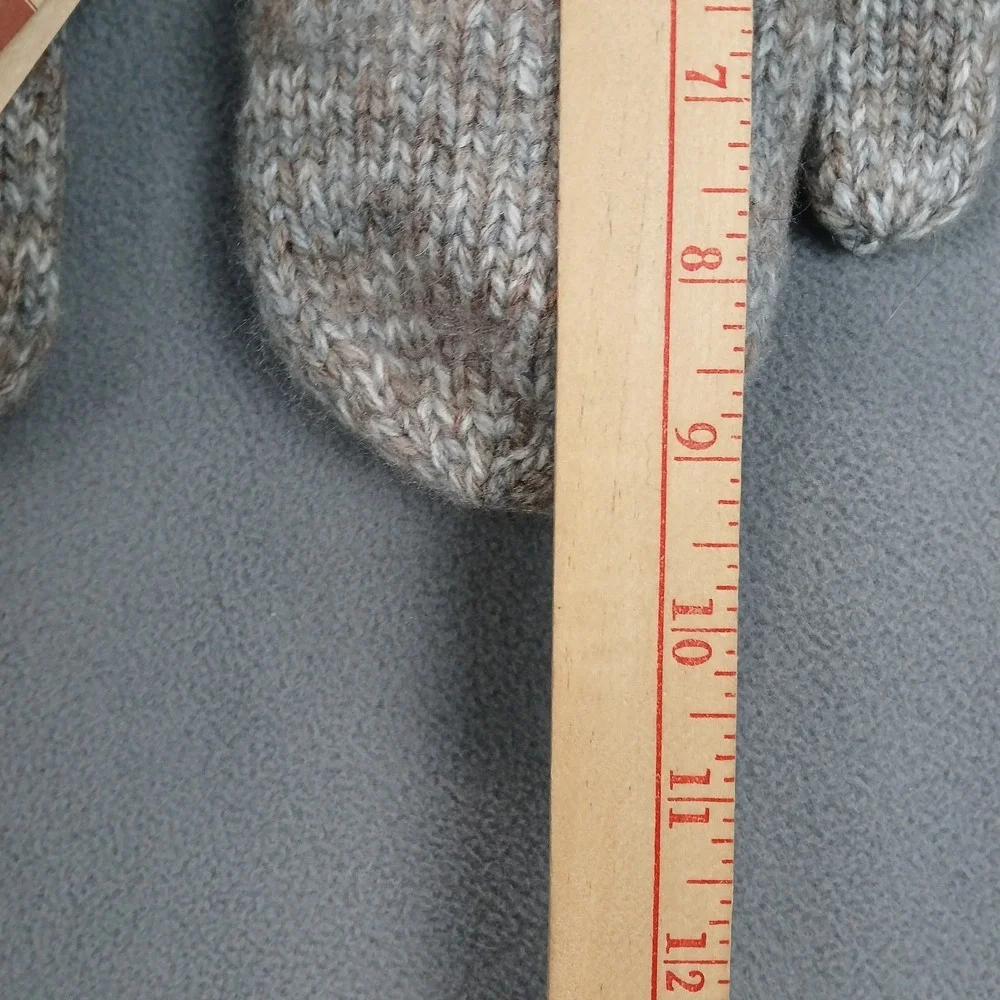 Andes Gifts‎ Fair Trade Mittens Unisex One Size Gray Handmade Wool Tight Knit
